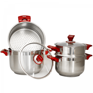 Ensemble de Batteries de Cuisine Inox 18/10 25Pièces HASCEVHER Roug... Ensemble de Batteries de Cuisine Inox 18/10 25Pièces HASCEVHER Roug...