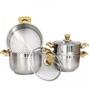 Ensemble de Batteries de Cuisine Inox 18/10 25Pièces HASCEVHER Gold...