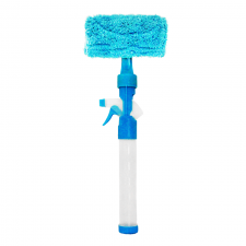 Raclette Nettoyage de Verre avec Spray et Brosse Nettoyante Bleu