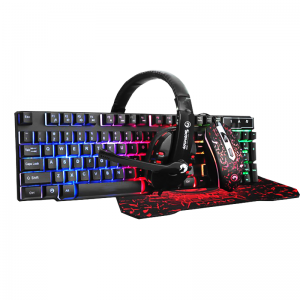 Pack Gaming 4en1 : Souris + Tapis + Casque + Clavier Gamer MACRO G-...