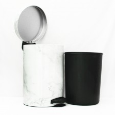 Poubelle Métal 14Litres avec Seau Plastique MELICONI Blanc