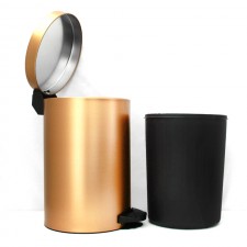 Poubelle Métal 14Litres avec Seau Plastique MELICONI Gold