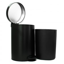 Poubelle Métal 14Litres avec Seau Plastique MELICONI Noir